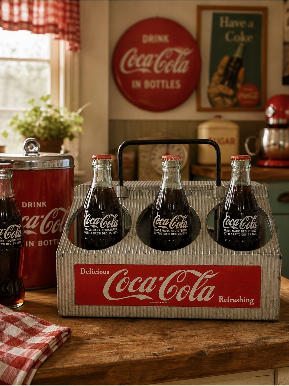Vintage 1950s Coca-Cola Aluminum 6-Pack Bottle Carrier | Coke Crate Americana